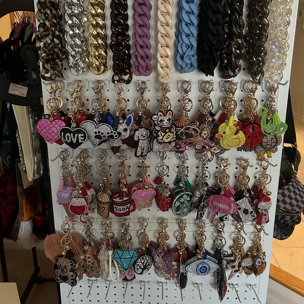 Assorted Rhinestone Keychains - Picture 1 of 1